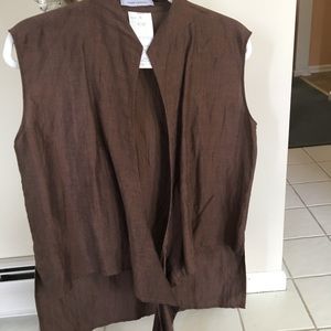 Women’s wrap tunic and crop pants 70/30 linen/silk